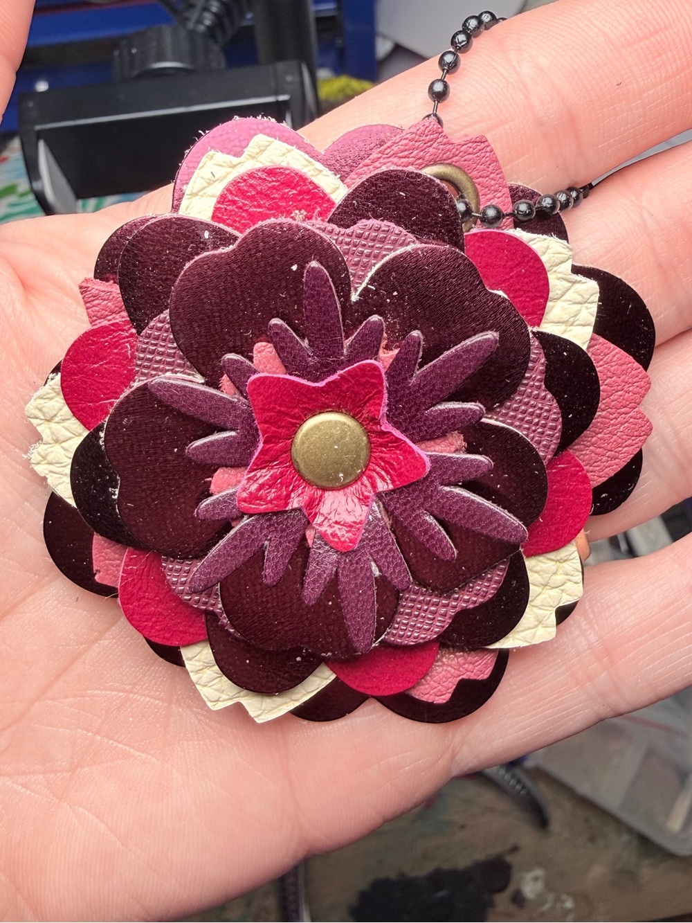 Handmade Floral Bag Charm 💜🩷